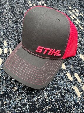 STIHL Women's Gray and Pink Mesh Trucker Hat